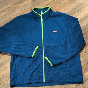 Lands' End Navy Fleece with Lime Trim